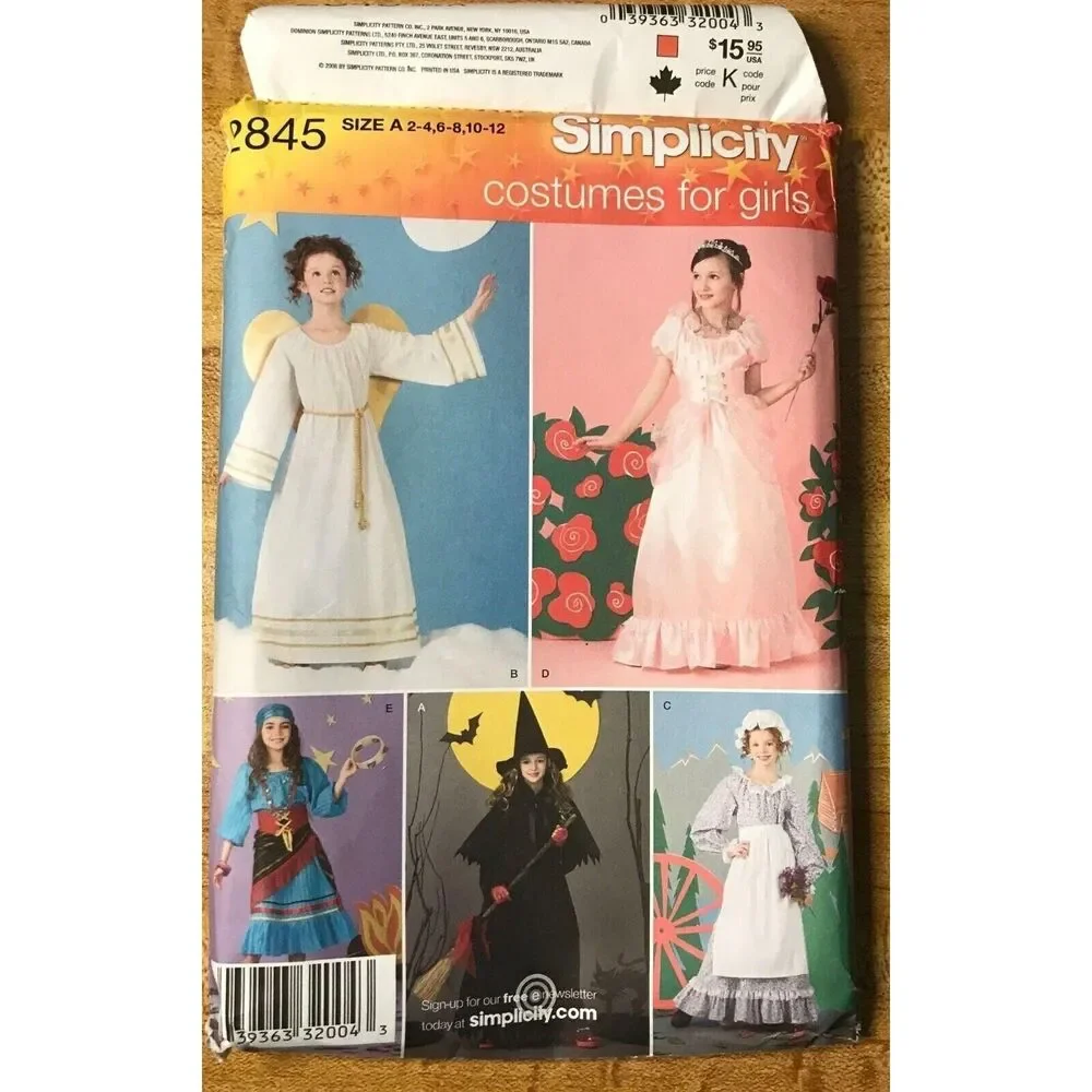 #2845 Simplicity Girls costume sewing pattern 2-12